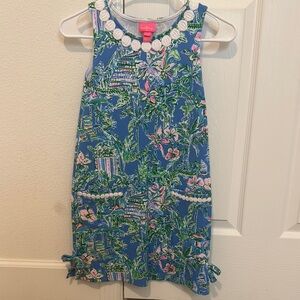Lilly Pulitzer Girls' Blue Tropical Shift Dress